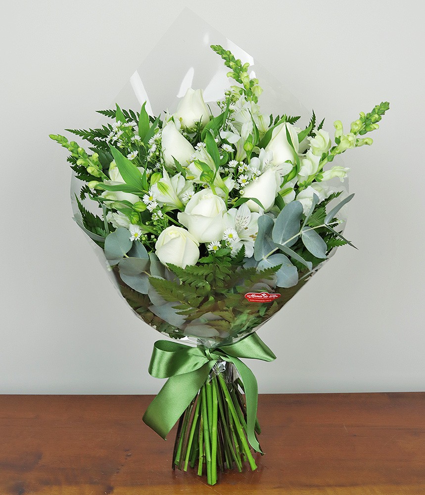 Buquê com flores brancas Lo Mejor para Ti Buquê com flores brancas Lo Mejor para Ti