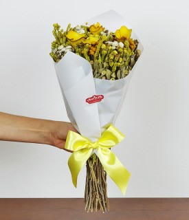 Buquê com flores naturais Secas - Amarelo