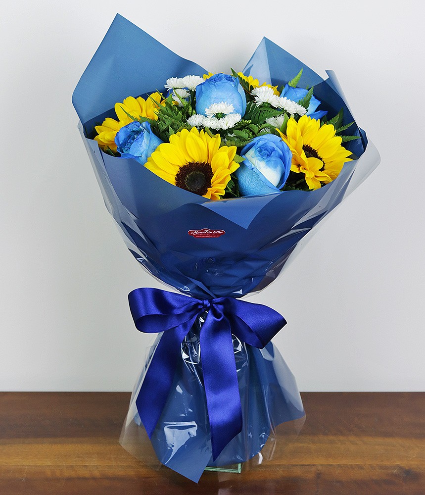 Buquê de Girassóis e Rosas Van Gogh