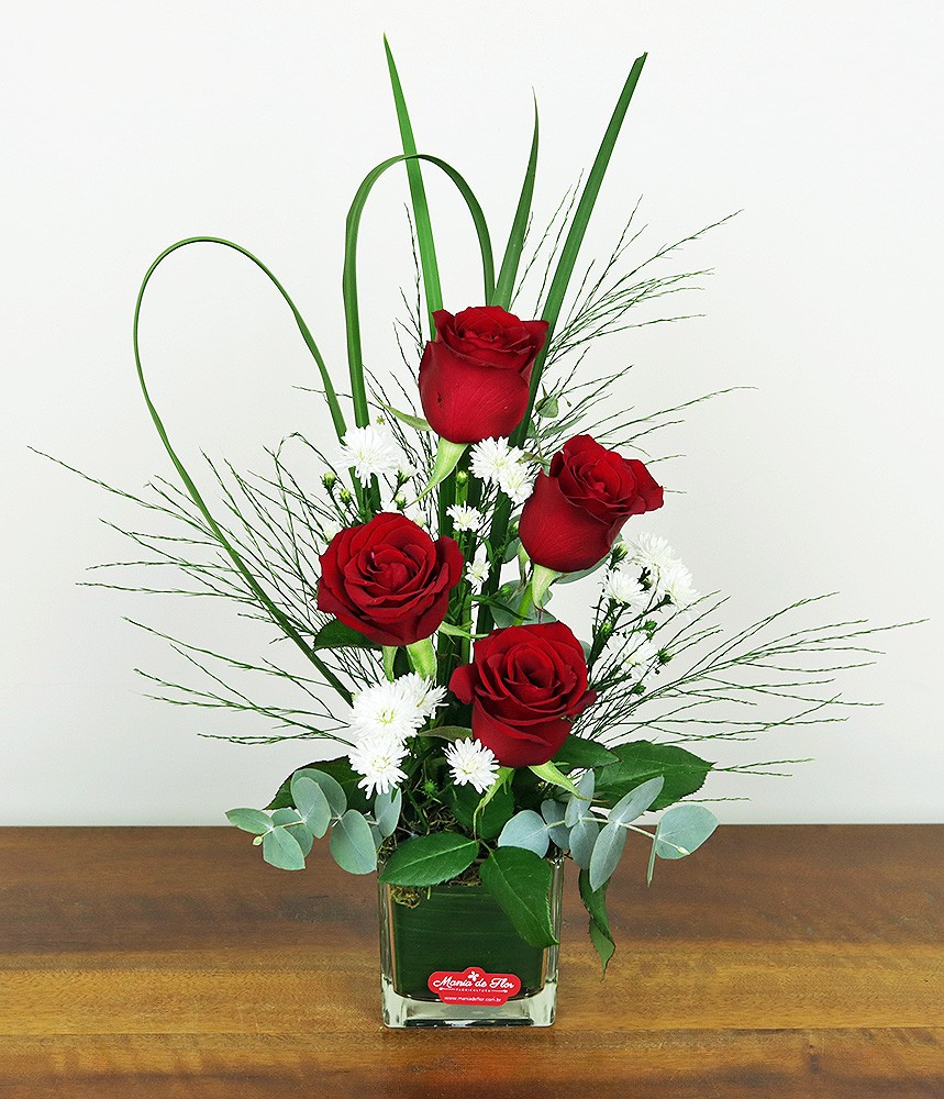 Arranjo com Rosas Vermelhas - Regalo Romântico