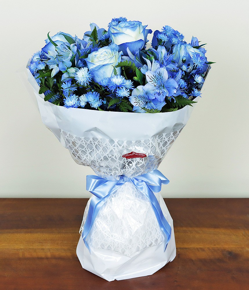 Buquê com Flores Azuis - Fiori Blu