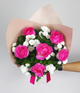 Buquê de 06 Rosas Pink