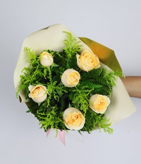 Buquê de 06 Rosas Champagne