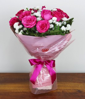 Buquê de 12 Rosas Pink
